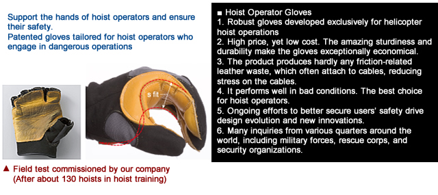 five fingers Details about   helicopter Gloves bio-915 alpha Long Hoist Operator left hand 